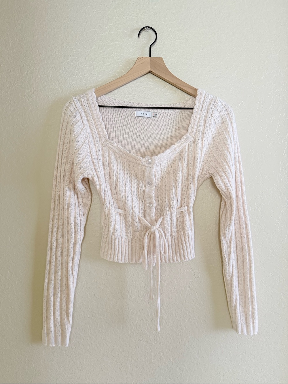 Romantic Soft Knit Tie Sweater